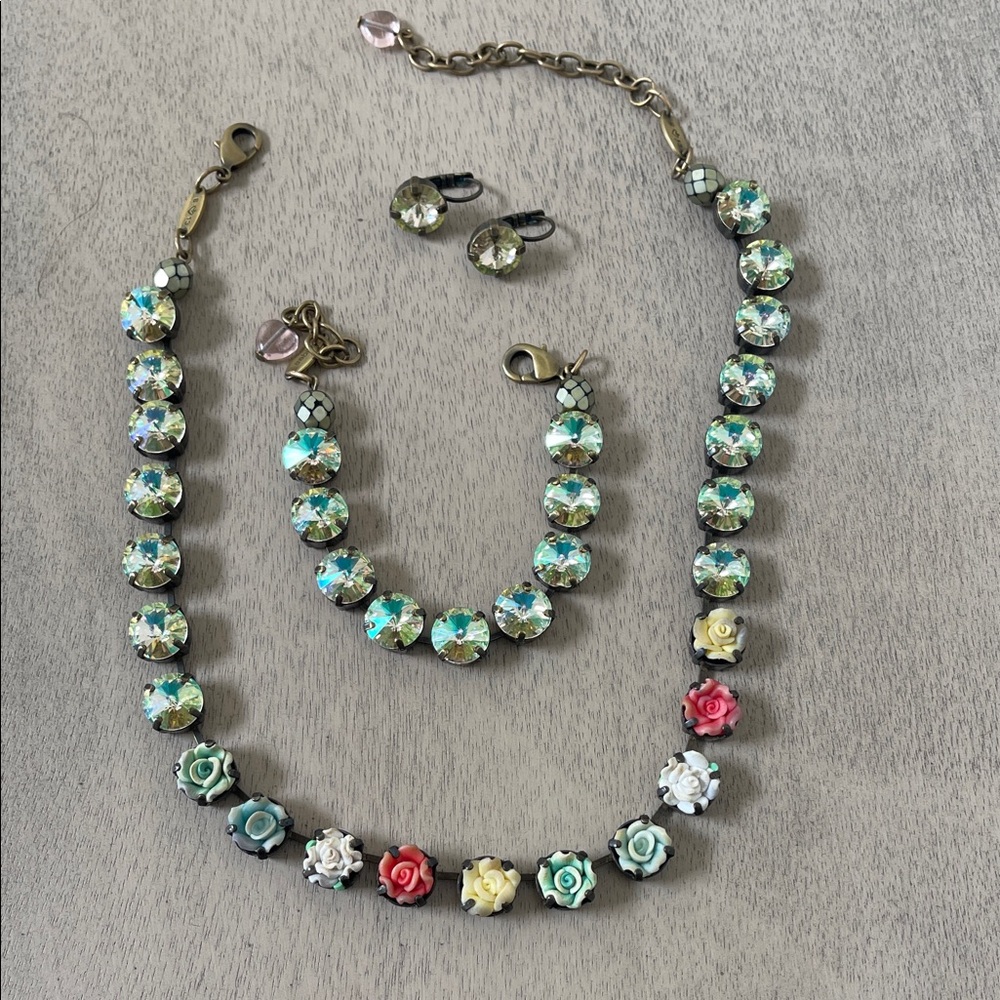 Sabika Floral Crystal Jewelry Set